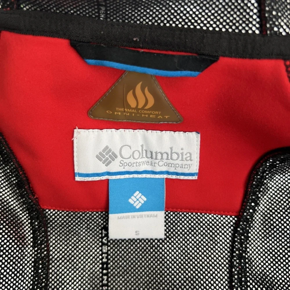Columbia Jacket Womens Small Omni-Heat Red Hooded Coat‎ Full Zip Outerwear